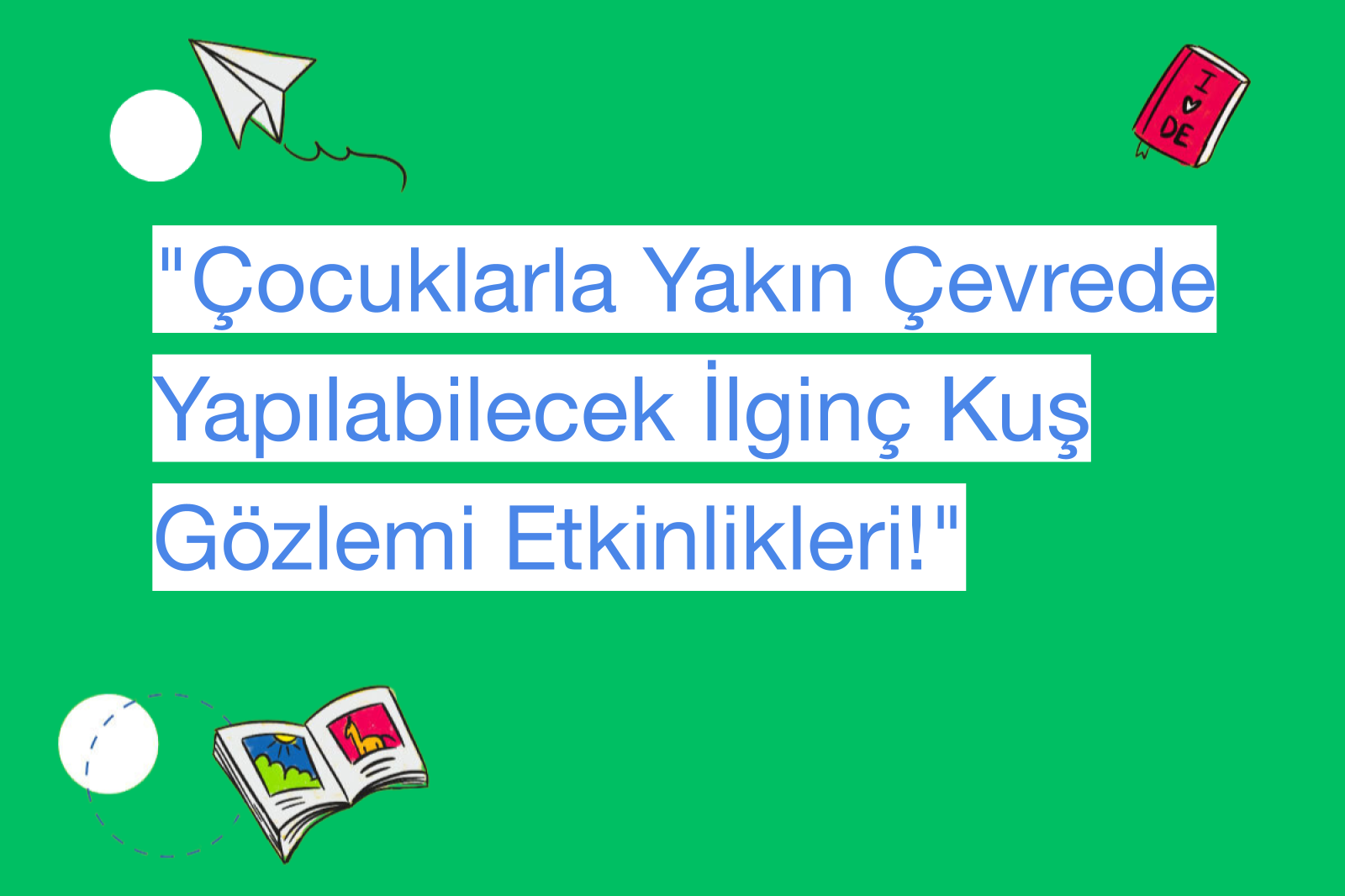 "Çocuklarla Yakın Çevrede Yapılabilecek İlginç Kuş Gözlemi Etkinlikleri!"