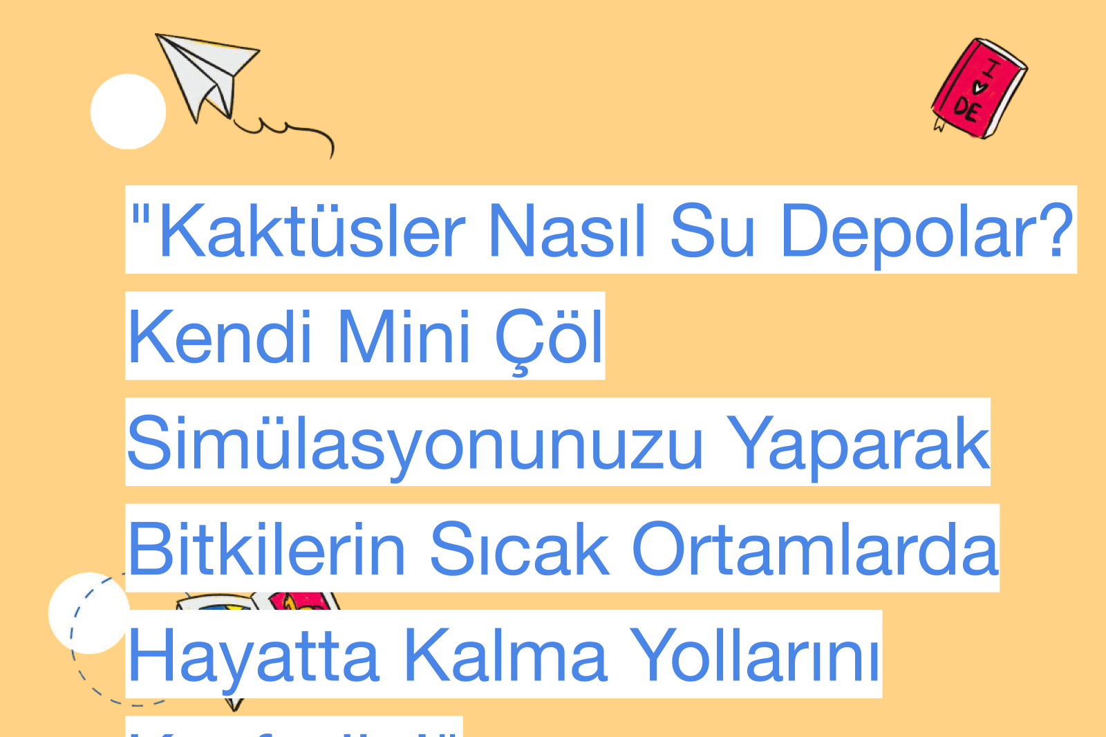 "Kaktüsler Nasıl Su Depolar? Kendi Mini Çöl Simülasyonunuzu Yaparak Bitkilerin Sıcak Ortamlarda Hayatta Kalma Yollarını Keşfedin!"